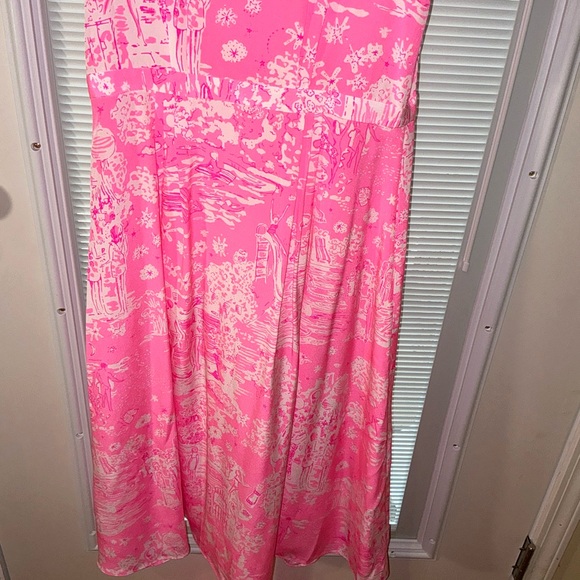 Lilly Pulitzer🦄 NWT Palm Beach Silk Midi Dress Pop Up Skinny Dipping 🦄 - Picture 8 of 12